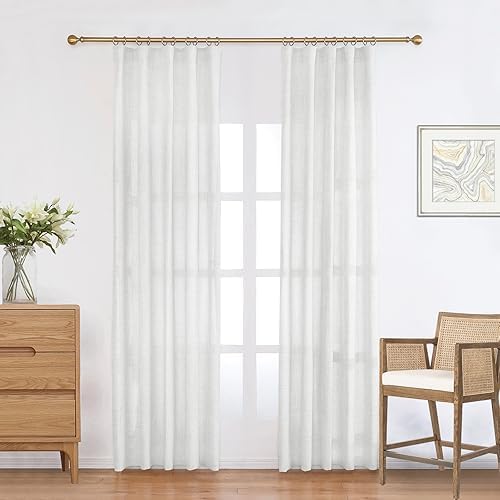 Cortinas de lino rústicas modernas para salón luminoso y dormitorio relajante