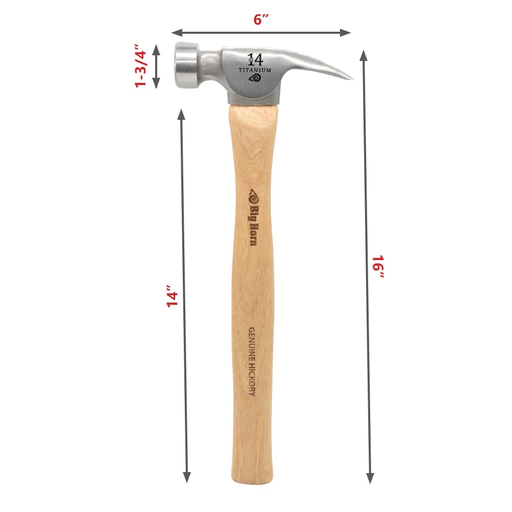 BIG HORN Titanium Framing Hammer - 14 Oz -3
