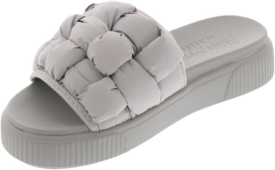 Blowfish Malibu レディース ダーシースリッパ, ライトグレー パフィーナイロン, 7.5