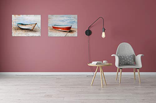 SYGALLERIER Coastal Canvas Wall Art Hand Painted Boat Still Life Painting Modern Nautical Pictures Aesthetic Artwork for Living Room Bedroom Bathroom Decor - Image 8