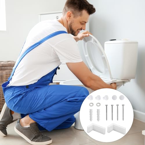 WC-Befestigung,Befestigungsset mit 4 PCS Edelstahl Schraube,Abdeckkappe und Erweiterungsstecker,Befestigungsset für Stand-WCs, Stand-Bidets und Badablagen für zur WC-Montage(69mm Schraube)