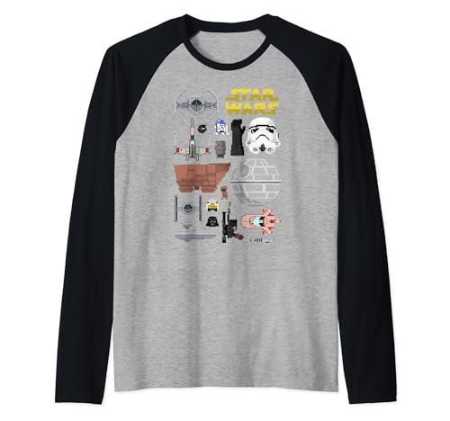 T-shirt Star Wars Raglan Baseball Tee avec motif Pixel Icon respirant