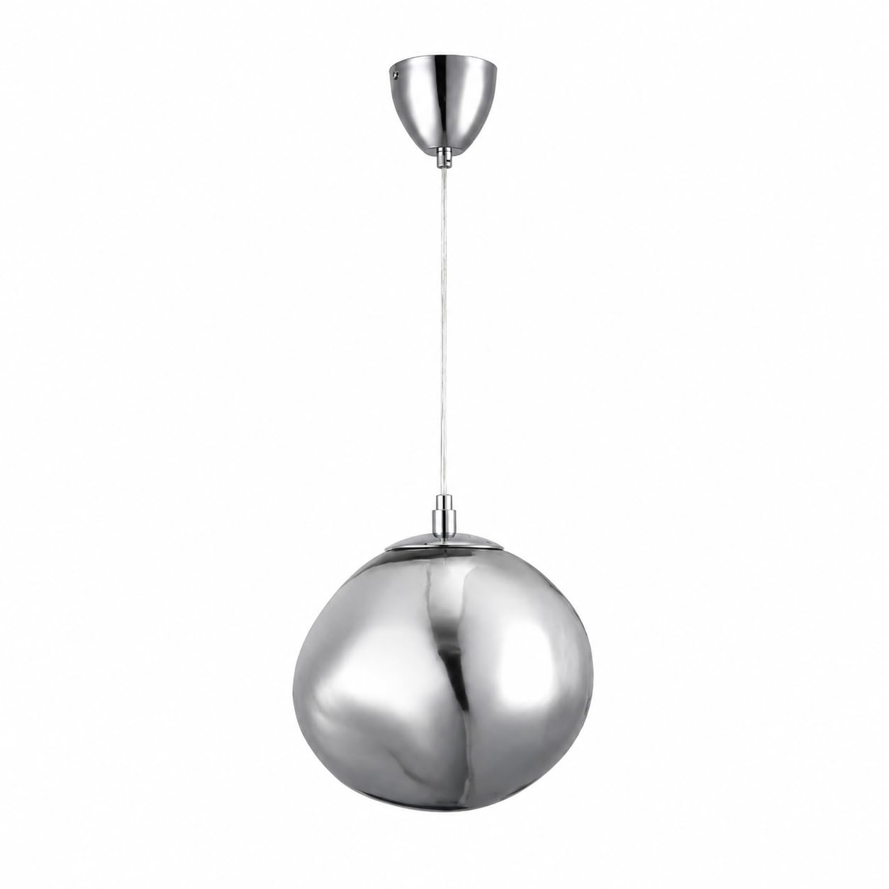 BARCELONA LED Kristall-Pendelleuchte Chrom Ø28cm E27 Design | Robustes Metall, Transparentes höhenverstellbares Kabel, Bis 40W, Wohn- und Essbereich, Innenbereich