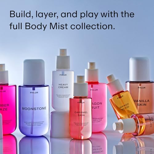 Image of PHLUR Mango Mood Body Mist, 3 Fl Oz - Hair and Body Perfume | Mango, Black Currant & Pink Pepper Body Spray with Vanilla Elixir, Brown Sugar & Patchouli Fragrance