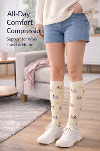 Image of Aoliks Medical Compression Socks for Women & Men, Support Knee High Socks for Running,Nurses,Travel
