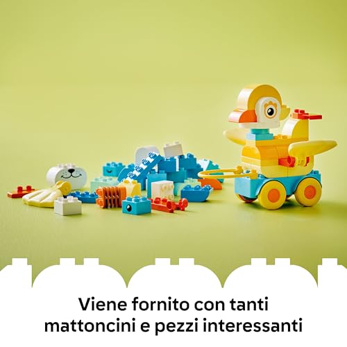DUPLO Animali su Ruote 3 in 1 - Gioco Educativo in Mattoncini per Costruire un'Anatra o un Pesce o un Cane Giocattolo con Ruote e Maniglia - Regalo per Bambine e Bambini da 2 Anni in su - 10448 - Lego - Immagine 5