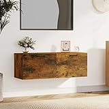 Möbel; Farbe: Raucheiche APCSA Möbelschrank Hängeschrank Eiche Räucherholz 100x36,5x35 cm Holzschrank & Aufbewahrung