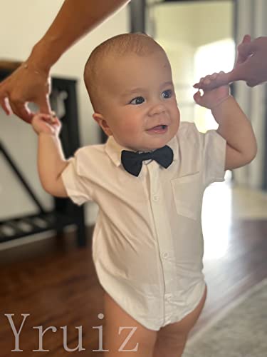 Yruiz Baby Boy'S Button-Down Shirt Newborn Jumpsuit Long Short Sleeved One-Piece Gentleman Outfit thumb #4