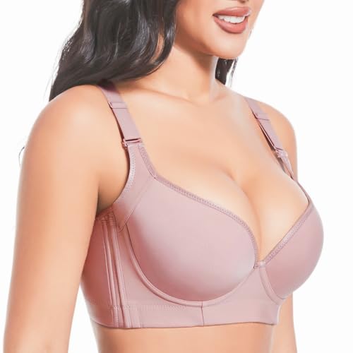 Image of Plus Size Push Up Bras for Women Hide Back Fat Smoothing Bra Underwire Support Bras 34B to 46DD