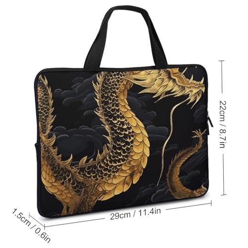 Bolso para laptop unisex con diseño dragón amarillo miniatura 3