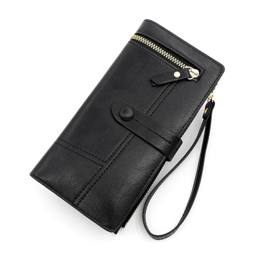 Buckle Zipper Long Purse for Women Large Capacity Multi-Card Coin Purse(D)