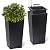 PeakPursuit 22" Tall Planters Set of 2, Outdoor?Indoor Black Planter Pots, High Front Porch Planter Pots with Drainage Holes?Water Level Monitor?Inner Bucket, Automatic Watering, Black