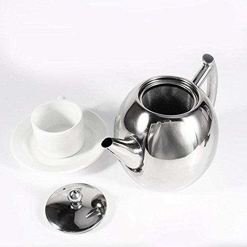 Haofy Tetera de Café de Acero Inoxidable Hervidor de Agua Eléctrico Tetera con Filtro de Té (1500ml) - Imagen 6