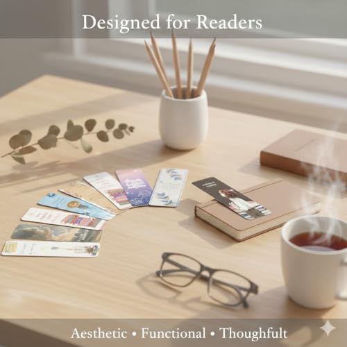 Image of CJ'S Book Marks | Bookmarks for Books Aesthetic | Set of 10 (7 x 2 INCHES) with Free Sticker | Book Marks Aesthetic | Paper Bookmark | Gift for Him /Her, Designer's Multi-Color