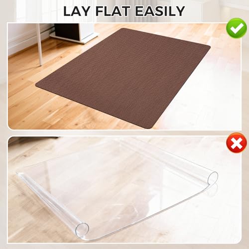 Image of Sycoodeal Chair Mat, 40 inch x 48 inch Office Chair Mat for Hardwood and Tile Floor, Heavy Duty Floor Protector for Rolling Chairs, Non-Slip,Computer Mat for Home Office(Brown)