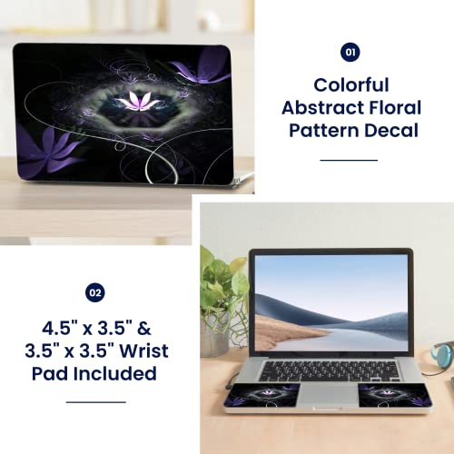 Image of LSS Laptop 17-17.3 inch Skin Cover with Colorful Floral Pattern for HP Dell Lenovo Apple Asus Acer Compaq - Fits 16.5 inch 17 inch 17.3 inch 18.4 inch 19 inch (2 Wrist Pads Free)