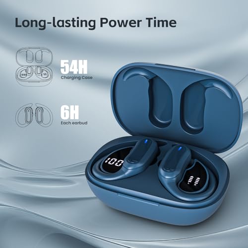 Image of TRAUSI Wireless Bluetooth 5.4 Headphones, Fast Charging Stereo Earphones with Noise Cancelling Mic, IPX7 Waterproof and Comfort Fit Ear Buds for Fitness, Workouts Purple