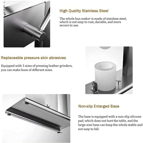Hand Crank Baozi Maker - Stainless Steel Steamed Bun Machine, Makes 400-500 Buns/Hour, Perfect for Home & Commercial Use, Efficient Kitchen Tool for Delicious Dumplings