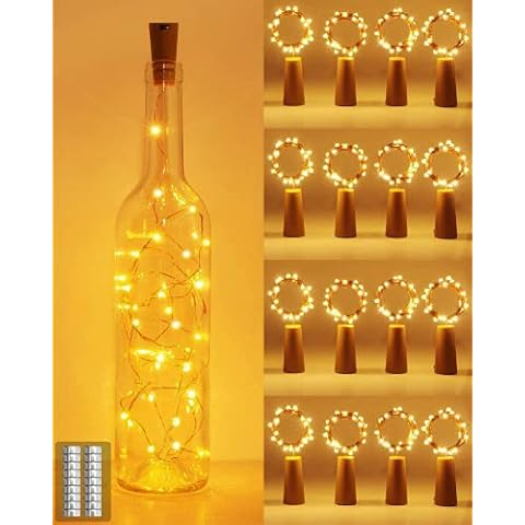 Flaschenlicht Batterie, kolpop Flaschenlichterkette Korken 2M 20LED Glas Korken Licht Lichterkette Cover