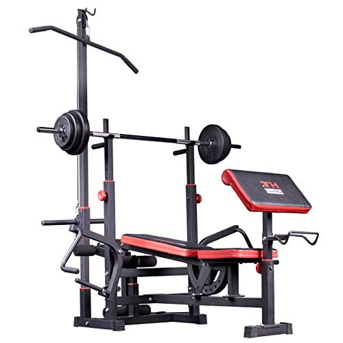 Universal Hantelbank Kraftstation Fitnesscenter mit Latzug, Curlpult, Butterfly, Bein- und...