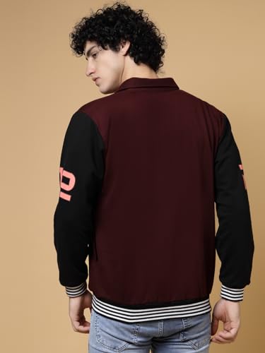 Image of Rigo Varsity Jacket for Men | Streetwear Varsity Jacket | Puff Print Varsity Jacket | Oversized Varsity Jacket for Men