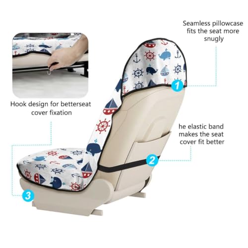 boiszeda Housse de siège Auto Ship Anchor Tissu éponge1 pièce/2 pièces – vue 4