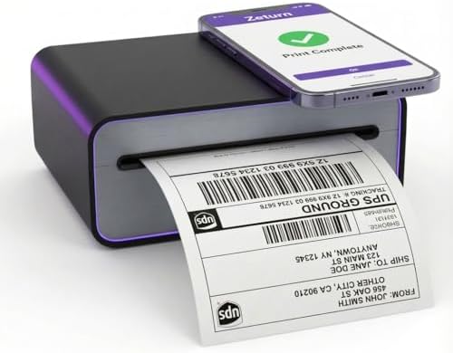 4x6 Thermal Shipping Label Printer - Wireless Bluetooth, Recharge...