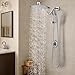 G-Promise All Metal 10 Inch Shower Head with Massage Mode Handheld, Rain Shower Head with Handheld Spray Combo, 3-Way Diverter with Pause Setting, 11 Inch Adjustable Extension Arm (Brushed Nickel)