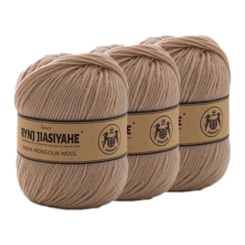 Inner Mongolia Wool Yarn for Crocheting and Knitting - 100% Soft, Warm, Washable, Luxurious 4 Ply Yarn for Sweater, Scarf, Hat, Socks