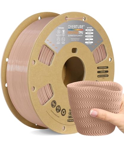 Image of OVERTURE TPU High Speed Filament 1.75mm Flexible Roll, 95A Soft 3D Printer Filament, 1kg Spool (2.2 lbs), Fit Most FDM Printer (HS TPU Pastel Rose)