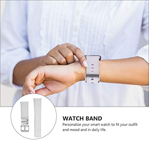 ibasenice Pulseira de relógio de couro preto ajustável de substituição para relógio inteligente de c