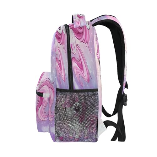 Dussdil Cute Pink Unicorn Horse (2) Kids Backpack School Backpacks for Boys Girls 16 IN Book Back Pack Bag Casual Travel Daypack with Adjustable Shoulder Strap Zipper4