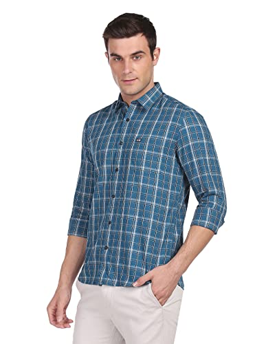 Image of Arrow Men's Cotton Checkered Slim Fit Casual Shirt