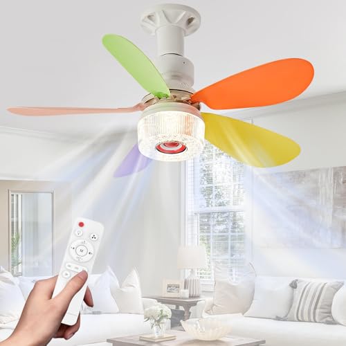 Ventiladores de techo con luz para el dormitorio infantil con musica