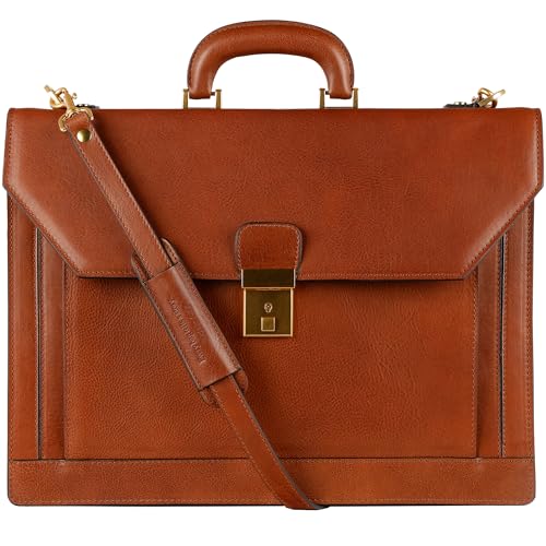 Sac bandoulière marron cognac et porte-documents homme en cuir italien