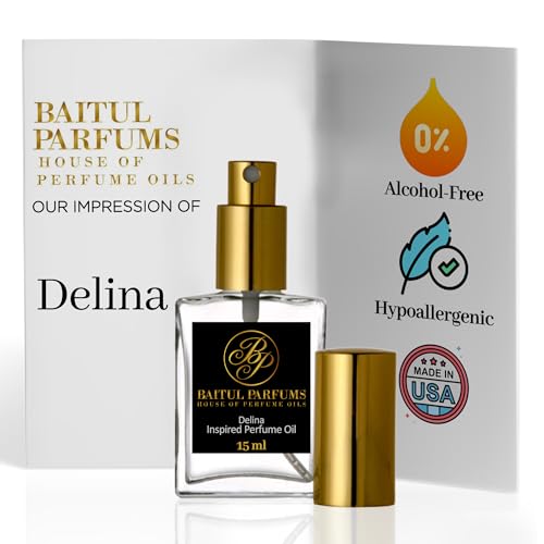 ASMARKET Comparable to Delina Alcohol-Free Perfume Oil – 15ml Travel Size Sprayer Glass Bottle, Long Lasting Fragrance, 98% True-to-Scent, Clean Scent Perfume, Main Accords- Floral, Sweet, Rose, Musky