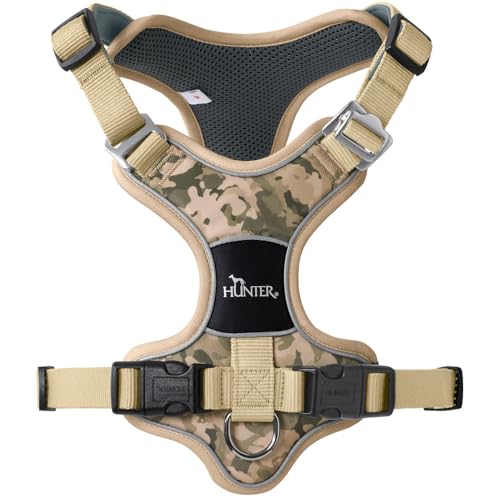Hunter Geschirr DIVO Camouflage, Farbe: rosa, ergonomisch geformt, 5-Fach verstellbar, mit Aluminium-Schnallen, atmungsaktiv gepolstert, 3M Scotchlite reflektierend, Größe: S