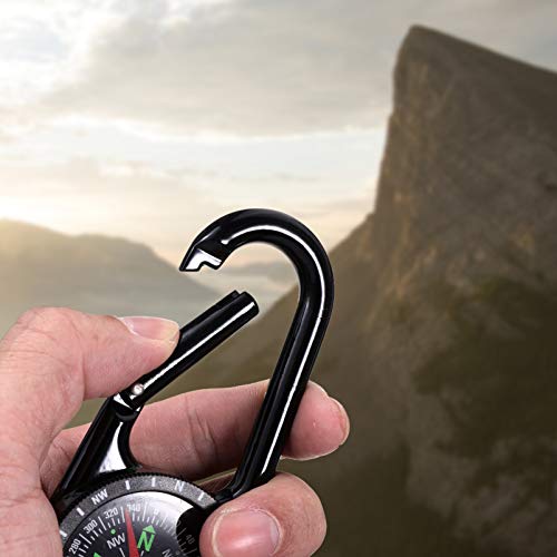 CLISPEED Bússola de Acampamento Mosquetão Multifuncional Bússola Com Clipe de Travamento Automático