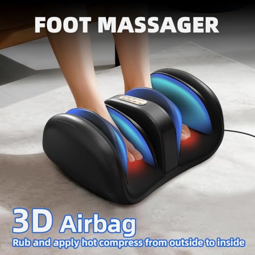 Masajeador de pies con calor, compresión de aire 3D, amasado profundo y masaje rodante para pies, pantorrillas y brazos, intensidad ajustable para relajación y alivio muscular, uso doméstico miniatura 6