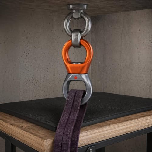 Image of Climbing Rotating Connector Rotating Attachment Connector 3500 Kg Capacity Hardware Fitting for Climbers, Airborne Airborne Exercise Users Gunmetal Orange