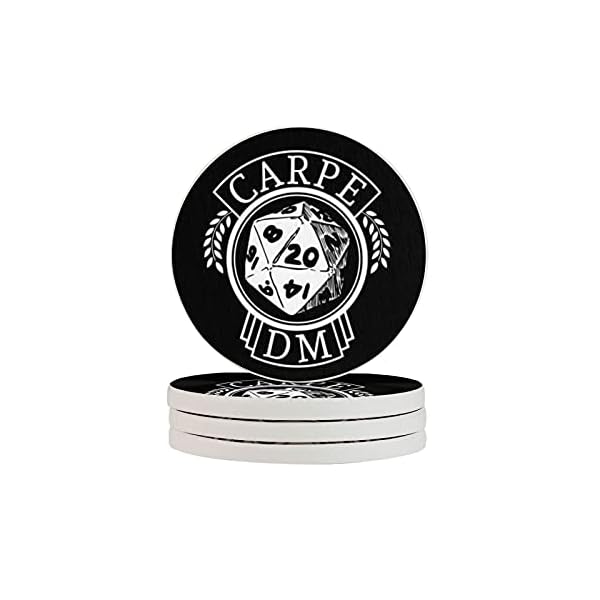 Dungeons And Dragons Carpe Dm Cup Mat Coaster for Wine Glass Tea Coaster with Suitable for Kinds of Cups 4 Pieces