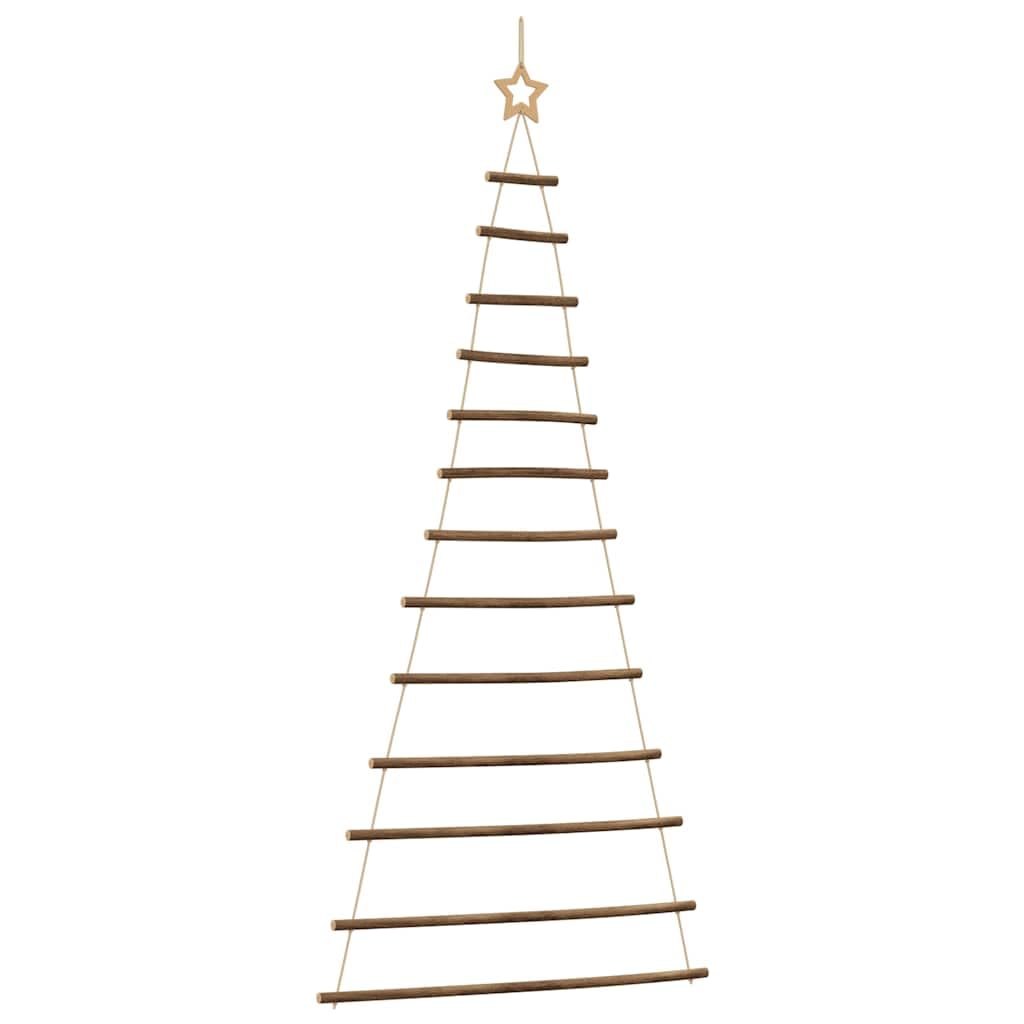 Albero di Natale sospeso 86 x 180 cm, rami naturali con punta a stella, decorazione rustica in legno per parete e porta, decorazione natalizia salvaspazio