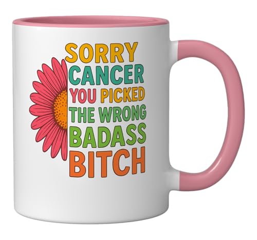 Taza Cerámica Cancer Awareness 11oz Rosa y Blanco miniatura 2