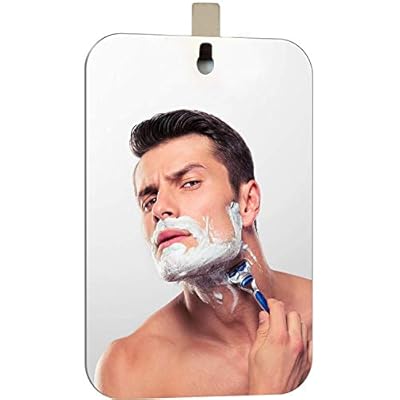 XoYo-Large Fogless Shower Mirror, Includes 1 Adhesive Hooks, Anit-Fog Shower Mirror, Shower Makeup Shave Mirror, Frameless Shower Mirror, Wall Hanging Mirror (Large)