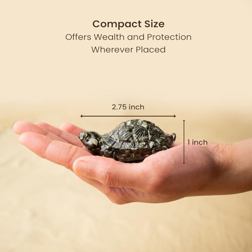 Image of Astrotalk Pyrite Tortoise (Pack of 2) | Vastu Items for Wealth, Stability & Prosperity | Resin Tortoise for Good Luck for Home & Office | Elegant Gift for Housewarming | Home Decor for Living Room
