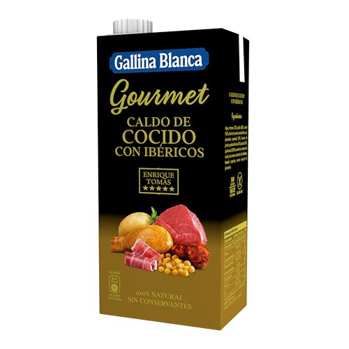 Gallina Blanca - Caldo Gourmet de Cocido con Ibéricos Enrique Tomás 100% Natural - 1L