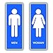 4 Stück WC Aufkleber Woman & Man Sticker 21x7,2cm Toiletten Schild mit UV Schutz für Außenbereich Innenbereich