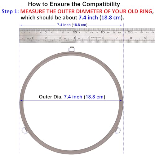 8.8" Microwave Turntable Ring with 15 mm Rollers, 8.8 inch 15 Millimeters - Picture 28 of 55