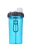 Dexas Snack-DuO Dual Chamber 16 ounce Hydration Bottle & Snack Container, Blue