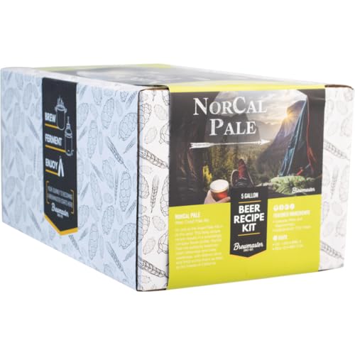 Brewmaster NorCal West Coast Pale Ale Beer Recipe Kit, 5 Gallon Premium Homebrewing Extract Kit, BMKIT111